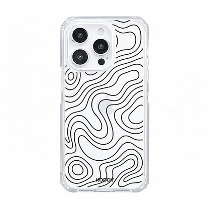 Abstract Topographic Wave Clear Phone Case