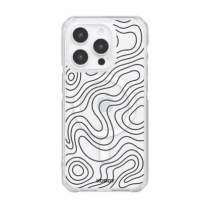 Abstract Topographic Wave Clear Phone Case