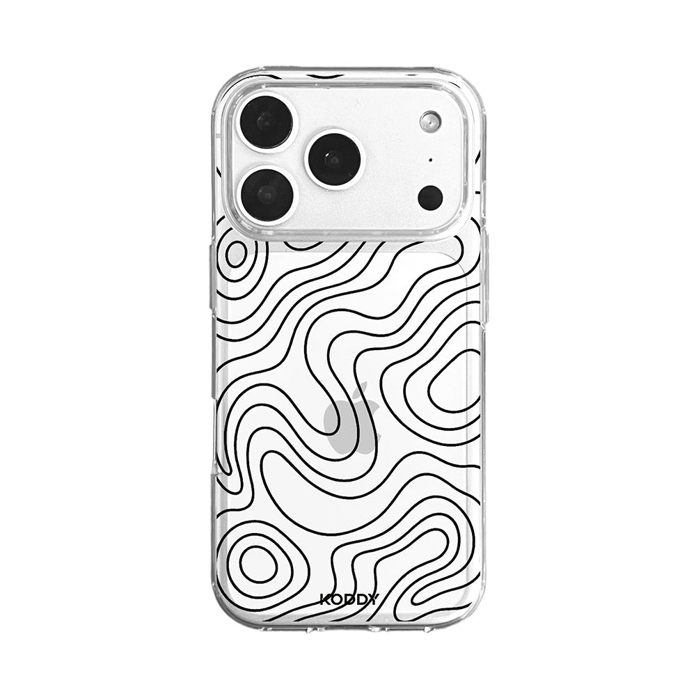 Abstract Topographic Wave Clear Phone Case