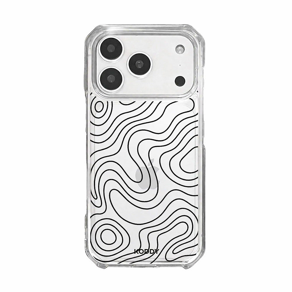 Abstract Topographic Wave Clear Phone Case