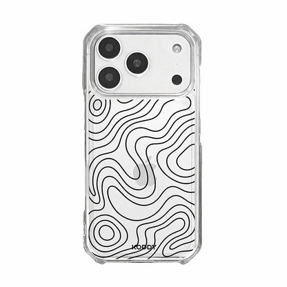 Abstract Topographic Wave Clear Phone Case