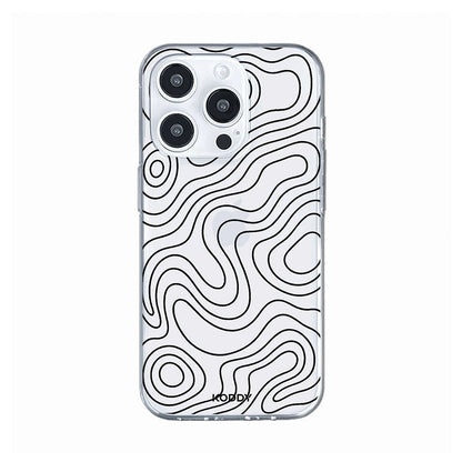 Abstract Topographic Wave Clear Phone Case