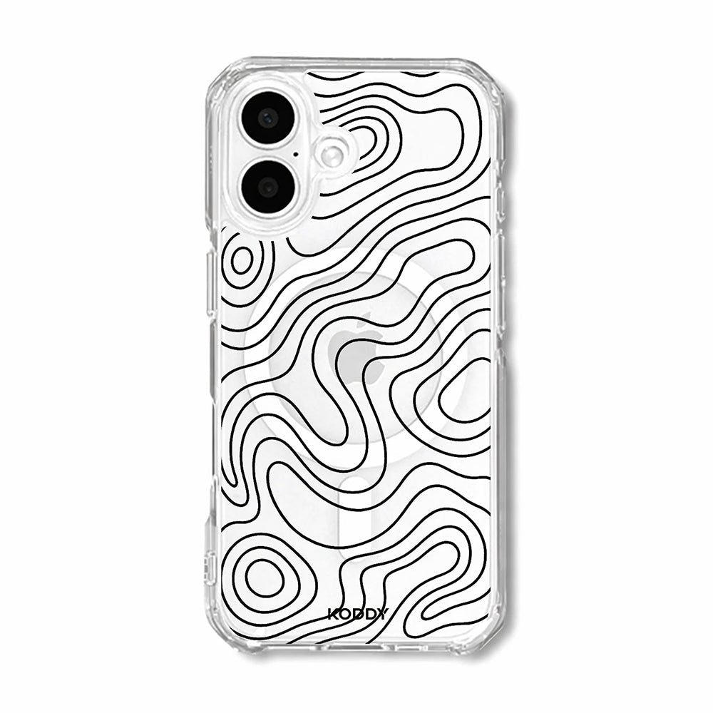 Abstract Topographic Wave Clear Phone Case
