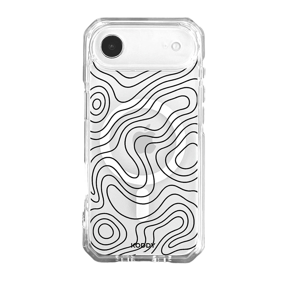 Abstract Topographic Wave Clear Phone Case