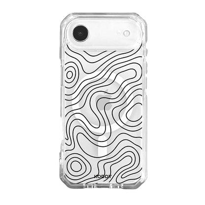 Abstract Topographic Wave Clear Phone Case
