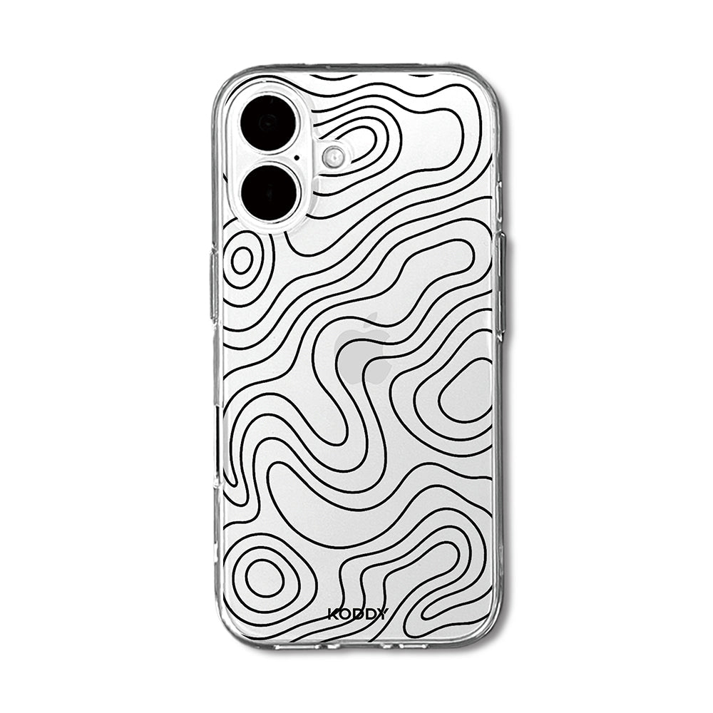 Abstract Topographic Wave Clear Phone Case