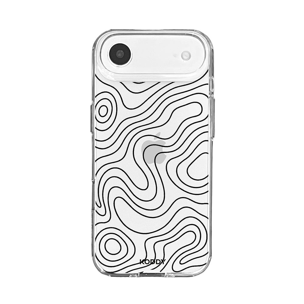 Abstract Topographic Wave Clear Phone Case