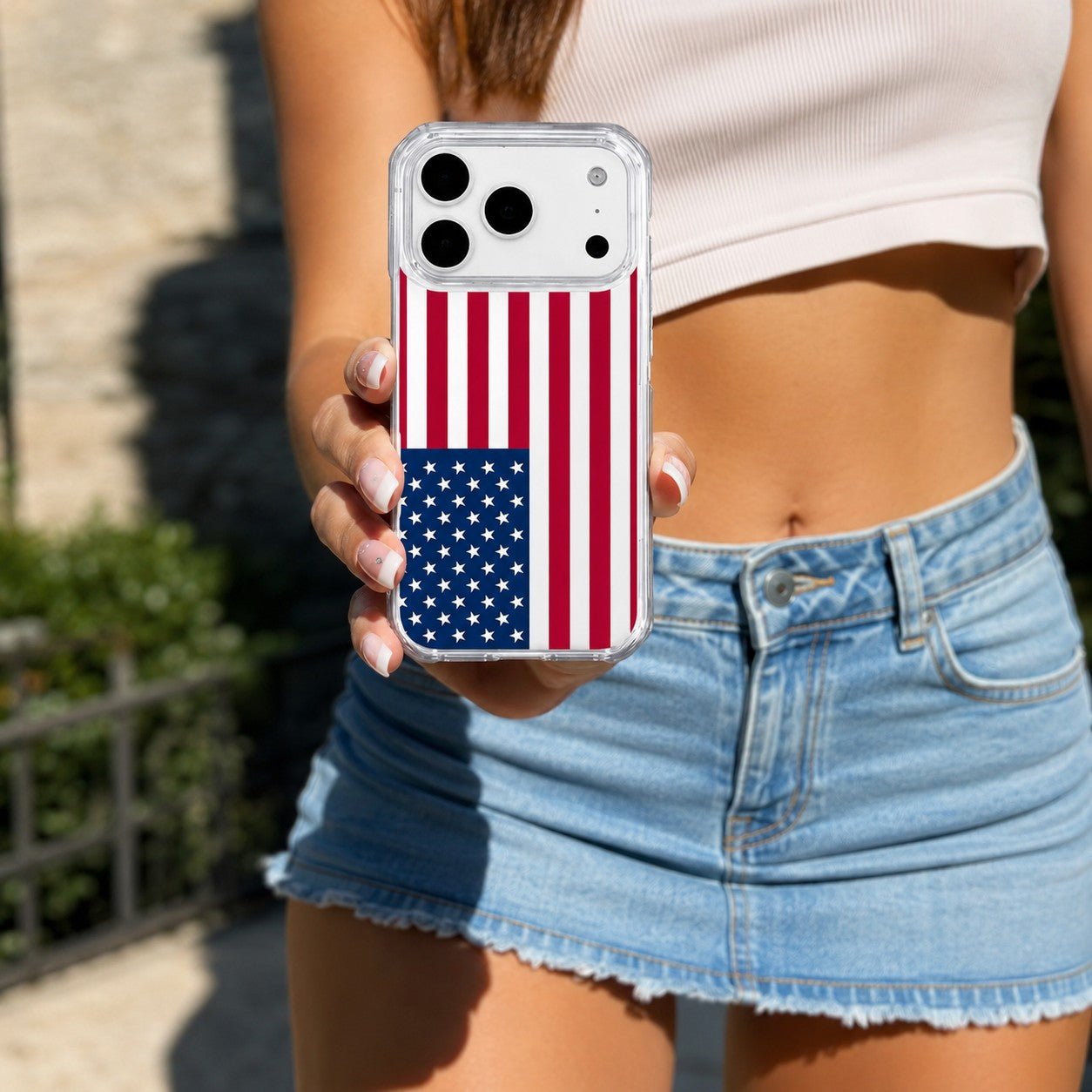 American Flag Aesthetic Clear Phone Case-KODDY aesthetic iphone case UK