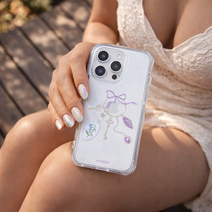 Antique Sliver Purple Keyring Phone Case-KODDY aesthetic iphone case UK