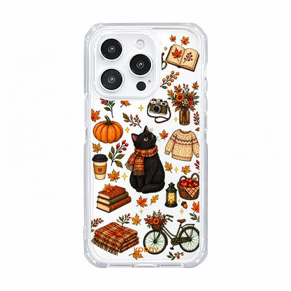 Autumn Black Cat Aesthetic Phone Case
