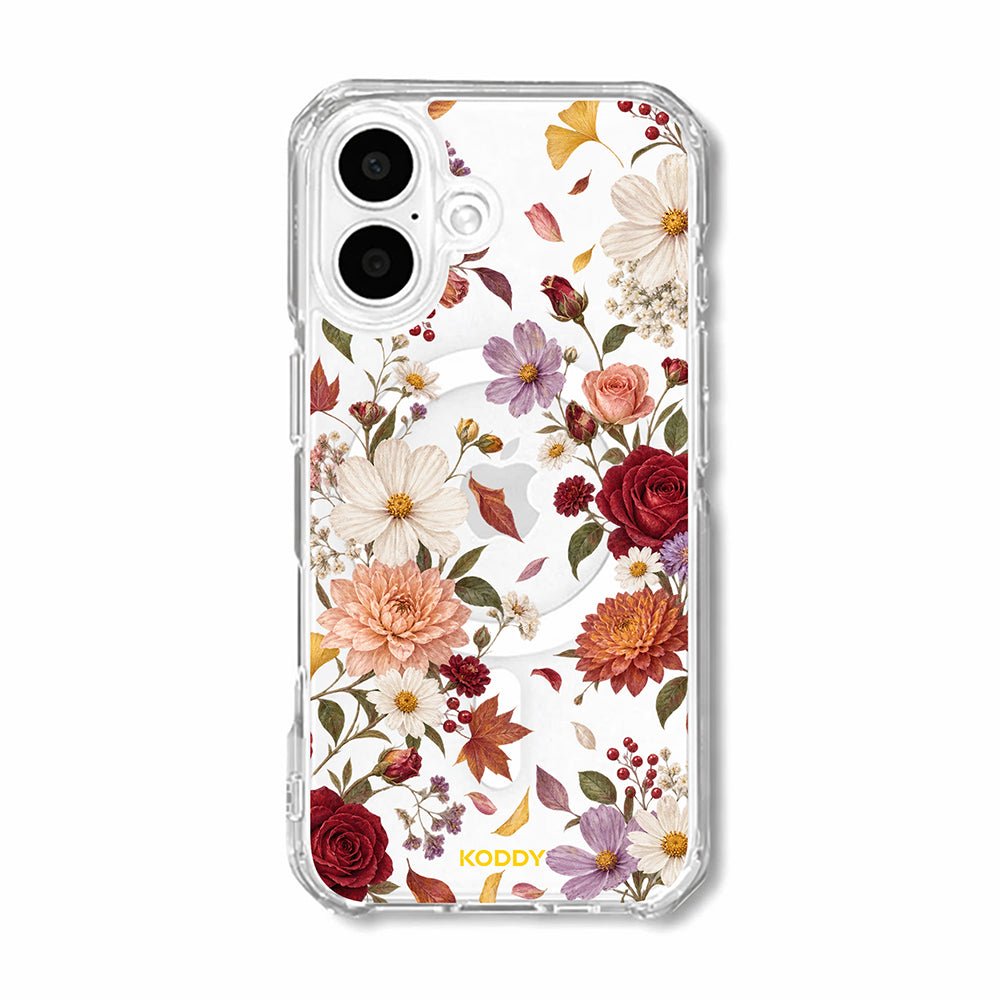 Autumn Garden Flowers Clear Phone Case