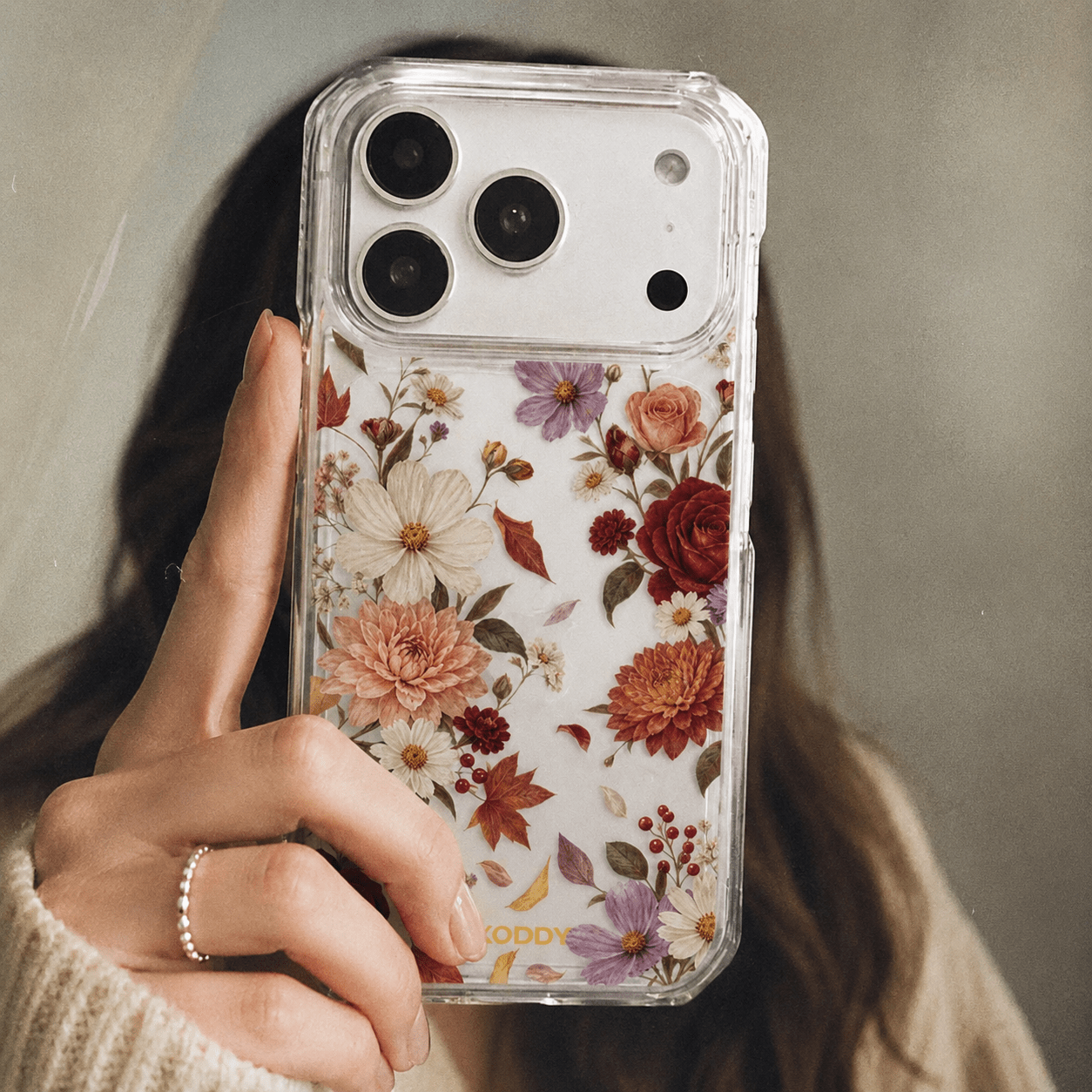 Autumn Garden Flowers Clear Phone Case-KODDY aesthetic iphone case UK