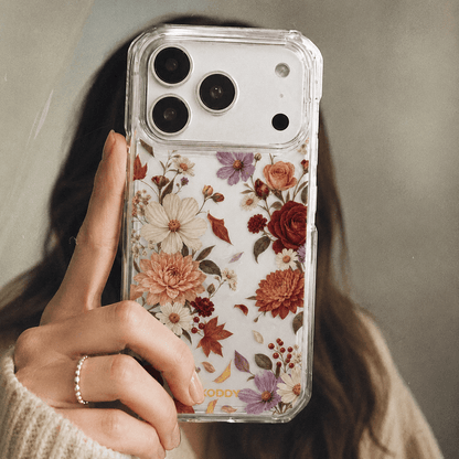 Autumn Garden Flowers Clear Phone Case-KODDY aesthetic iphone case UK