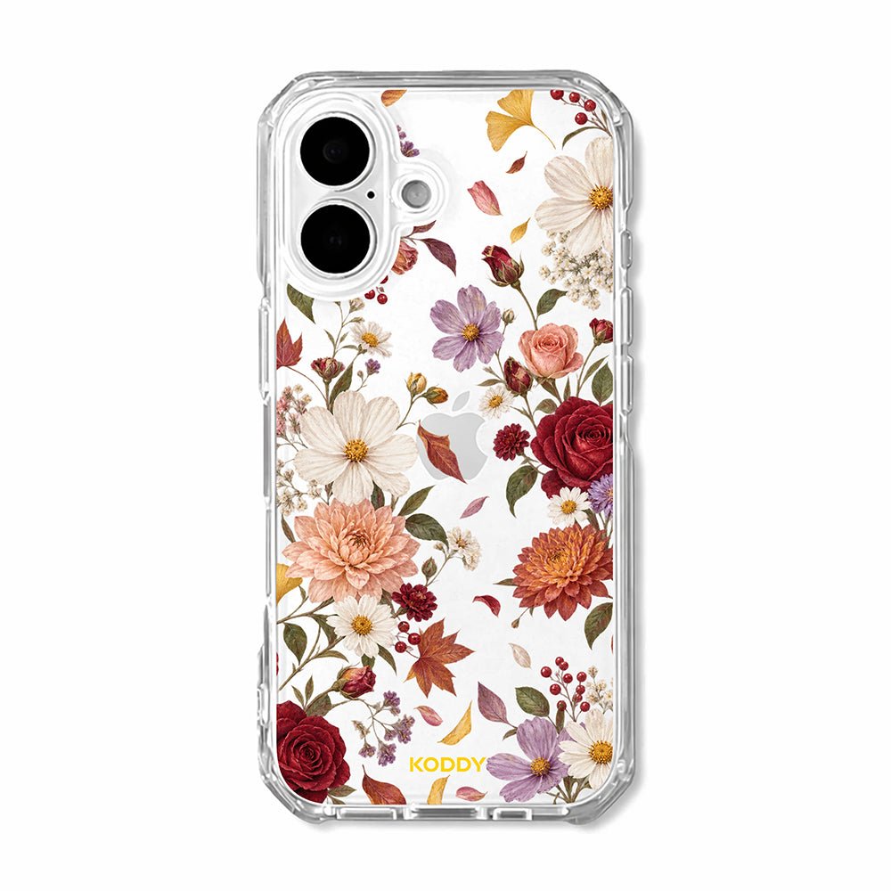 Autumn Garden Flowers Clear Phone Case