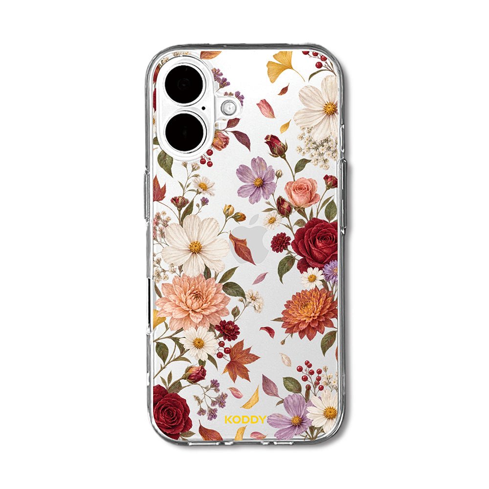 Autumn Garden Flowers Clear Phone Case