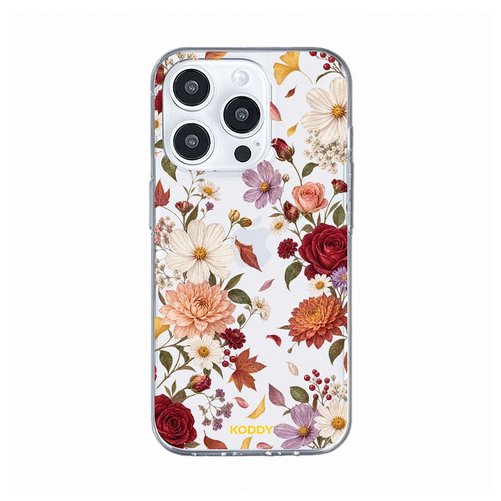 Autumn Garden Flowers Clear Phone Case