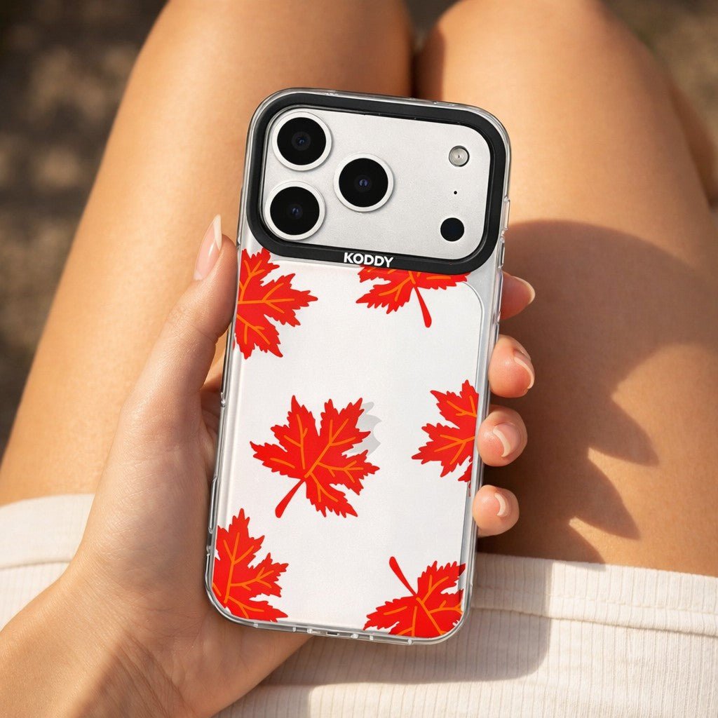Autumn Maple Leaf Clear iPhone Case - KODDY aesthetic iphone case UK