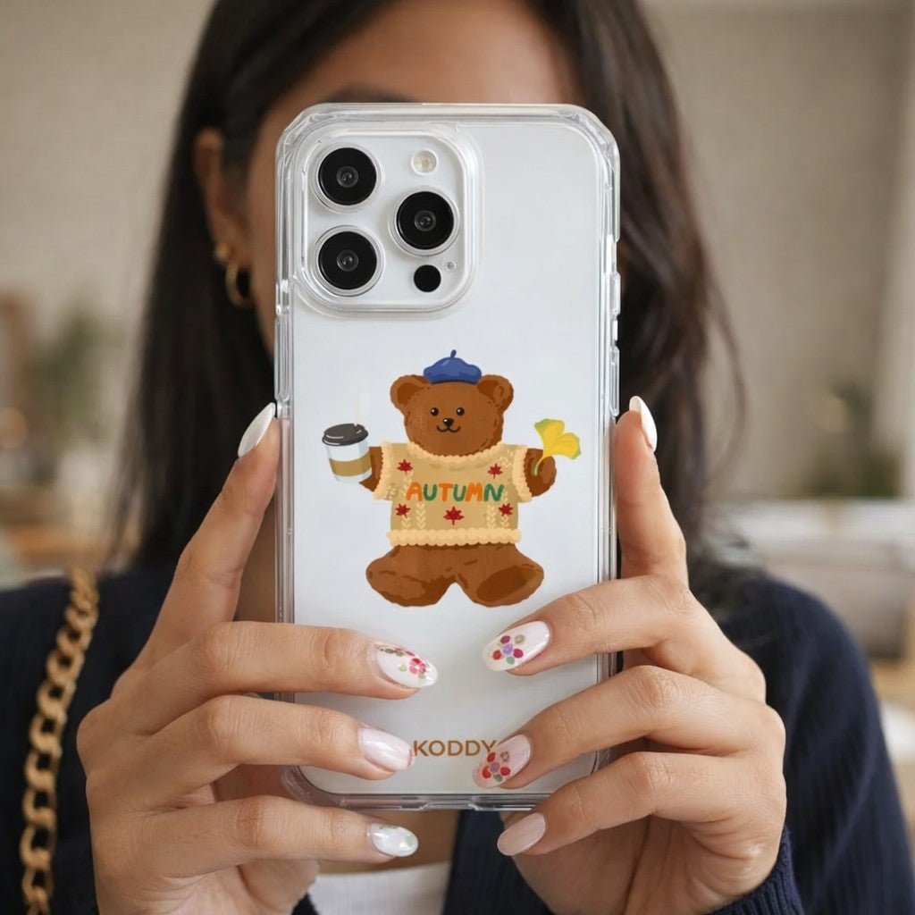 Autumn Teddy Bear Phone Case - KODDY aesthetic iphone case UK