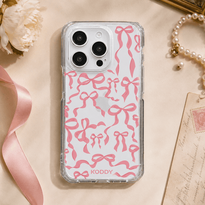 Baby Pink Ribbon Bows Phone Case-KODDY aesthetic iphone case UK
