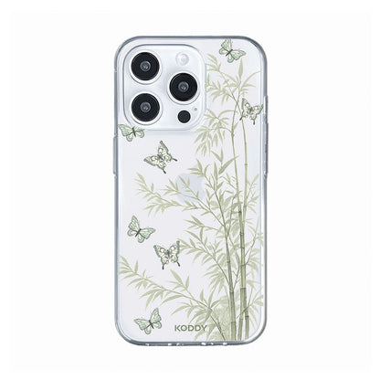 Bamboo Butterfly Korean Watercolor Clear Phone Case-KODDY aesthetic iphone case UK