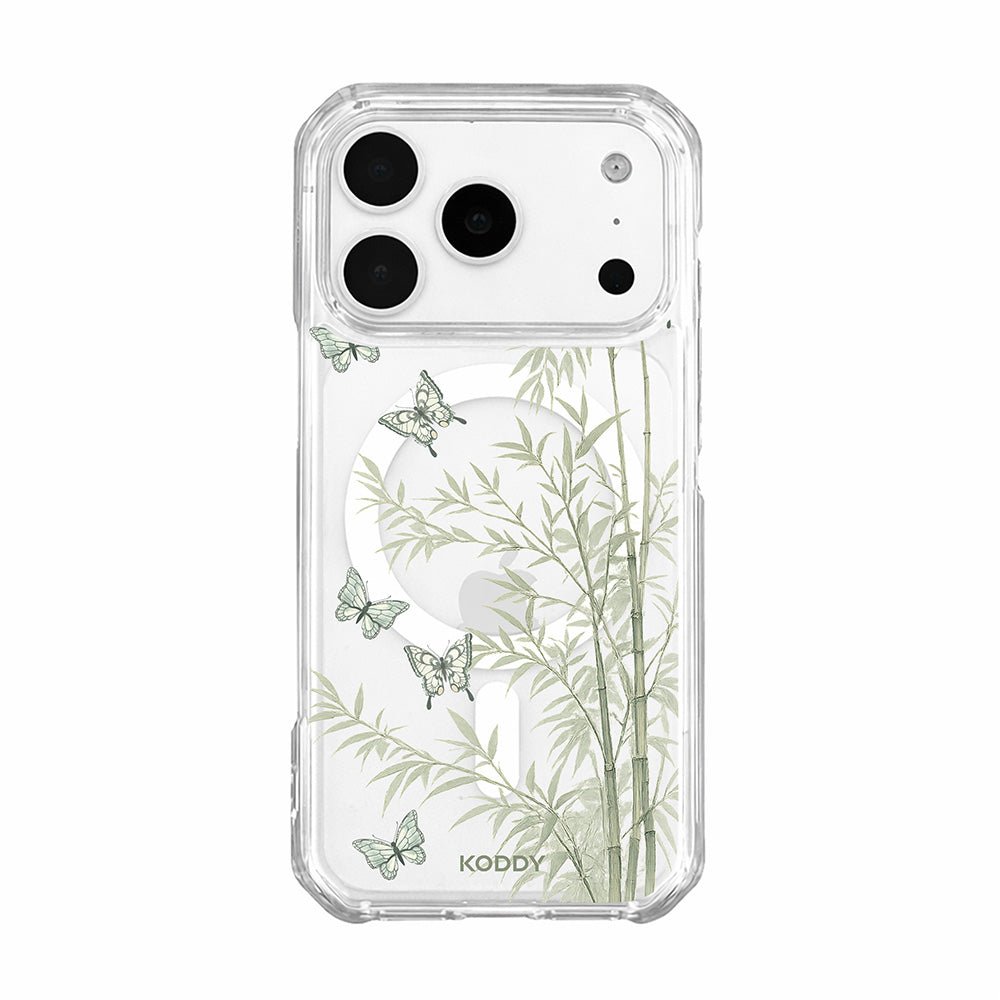 Bamboo Butterfly Korean Watercolor Clear Phone Case-KODDY aesthetic iphone case UK