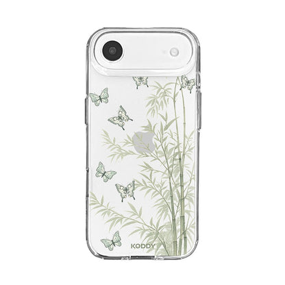 Bamboo Butterfly Korean Watercolor Clear Phone Case-KODDY aesthetic iphone case UK