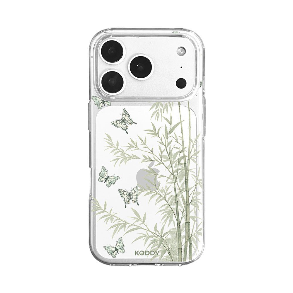 Bamboo Butterfly Korean Watercolor Clear Phone Case-KODDY aesthetic iphone case UK