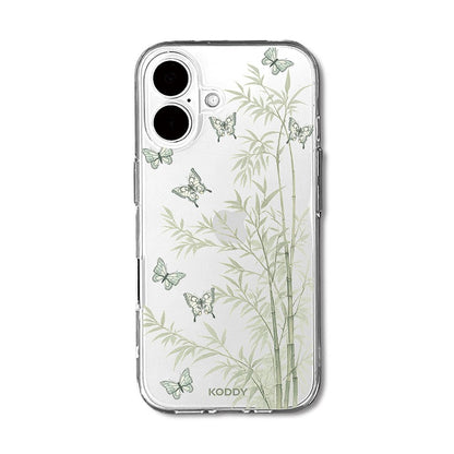 Bamboo Butterfly Korean Watercolor Clear Phone Case-KODDY aesthetic iphone case UK