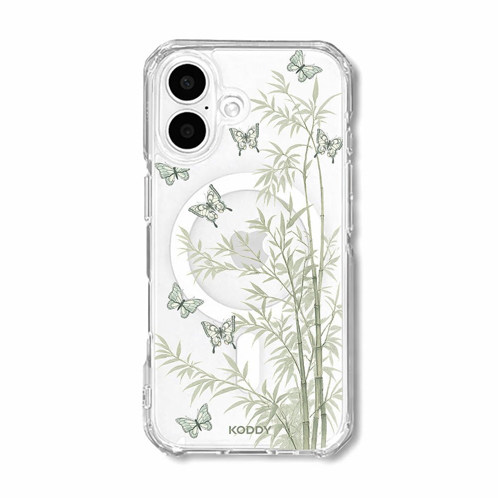 Bamboo Butterfly Korean Watercolor Clear Phone Case-KODDY aesthetic iphone case UK