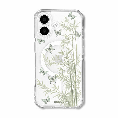 Bamboo Butterfly Korean Watercolor Clear Phone Case-KODDY aesthetic iphone case UK