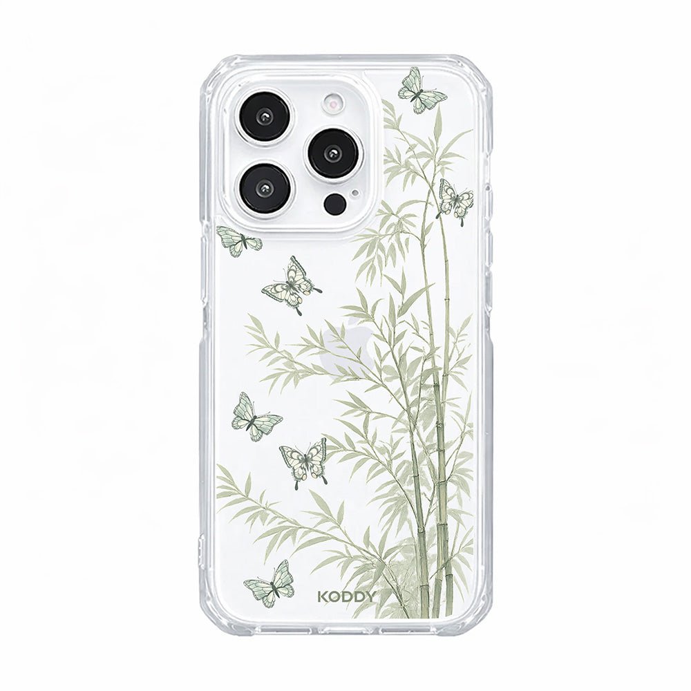 Bamboo Butterfly Korean Watercolor Clear Phone Case-KODDY aesthetic iphone case UK