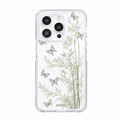 Bamboo Butterfly Korean Watercolor Clear Phone Case-KODDY aesthetic iphone case UK