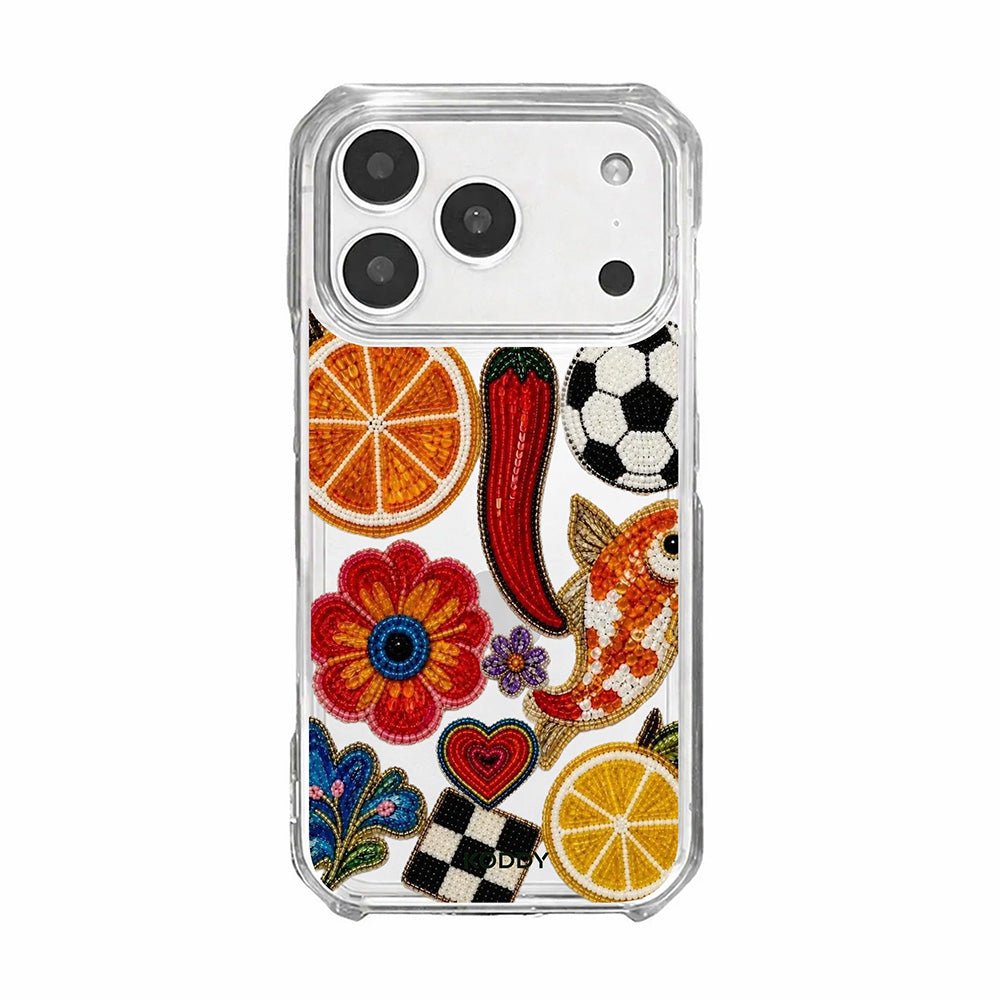 Beaded Fruit and Flower Collage Phone Case
