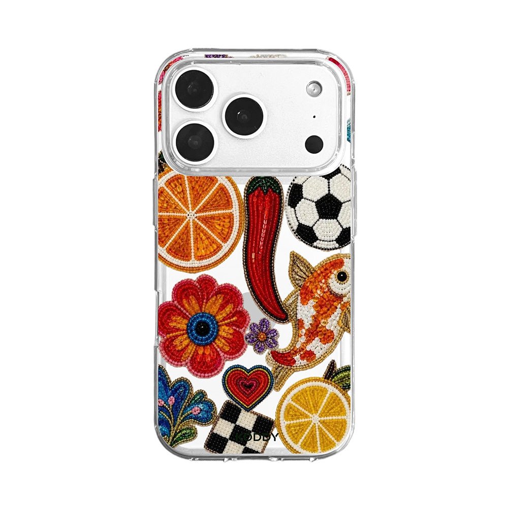 Beaded Fruit and Flower Collage Phone Case