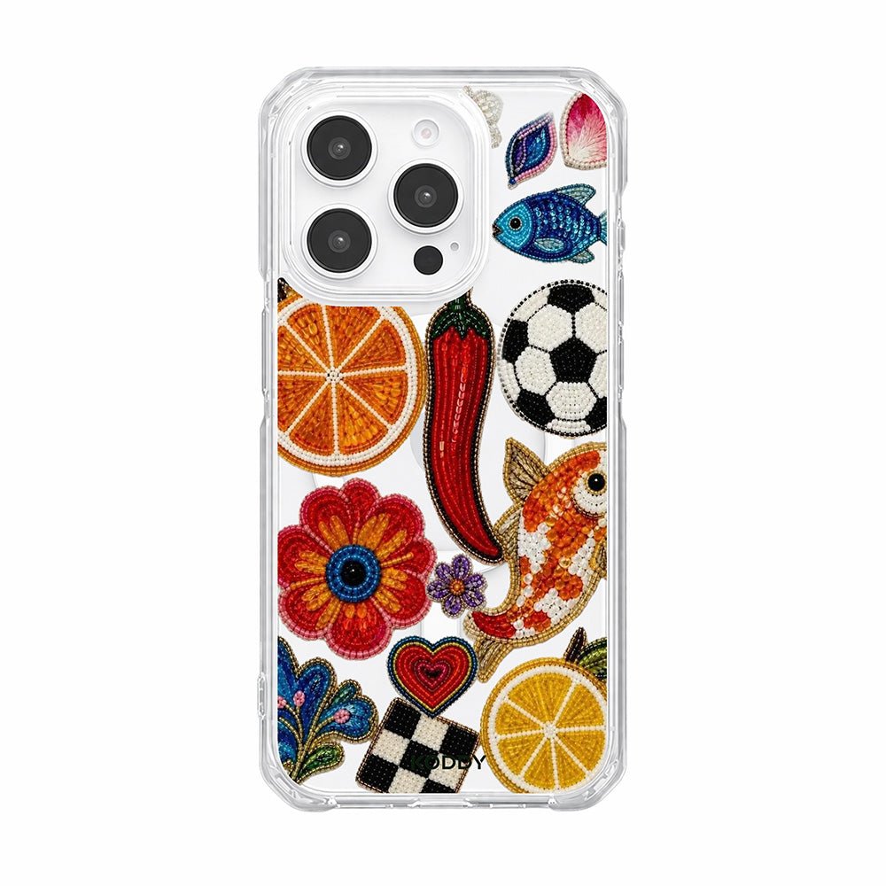 Beaded Fruit and Flower Collage Phone Case