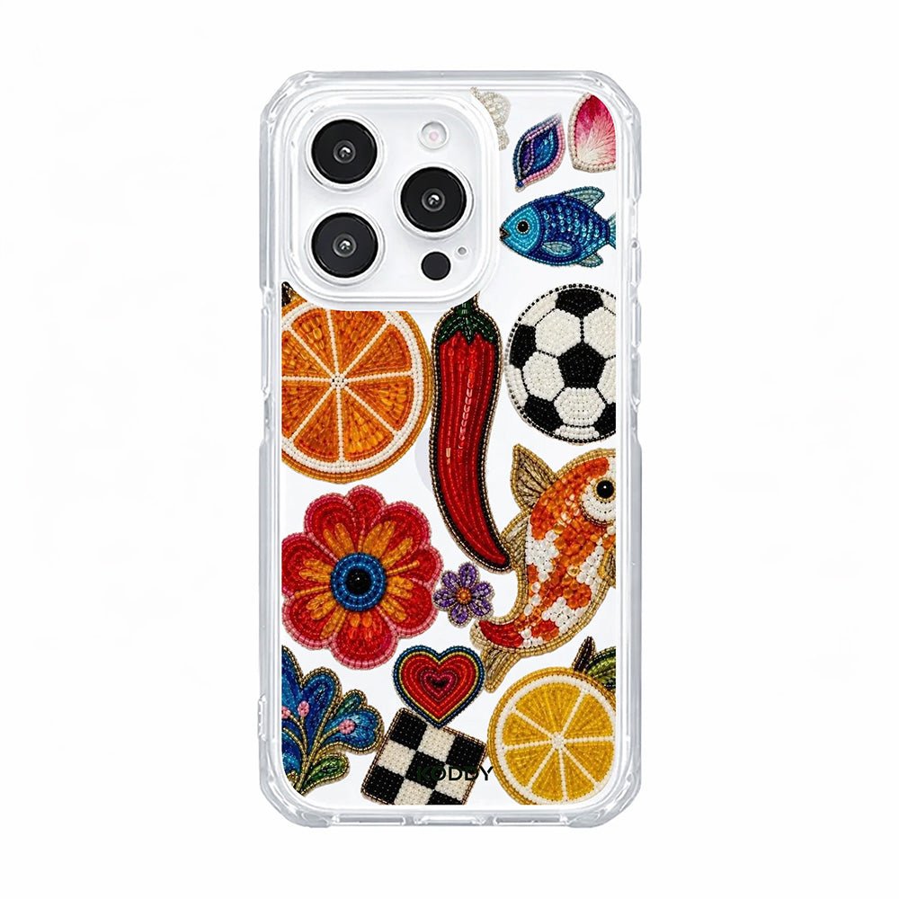 Beaded Fruit and Flower Collage Phone Case
