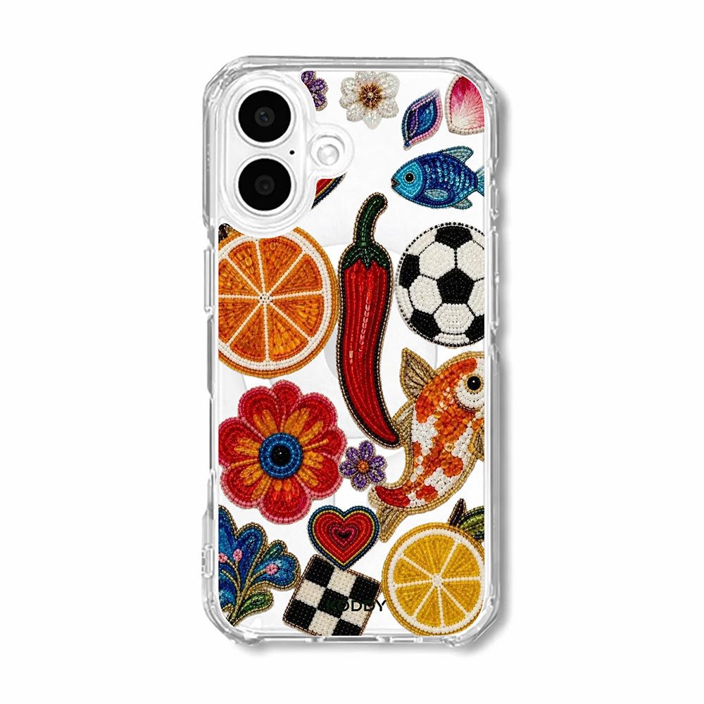 Beaded Fruit and Flower Collage Phone Case