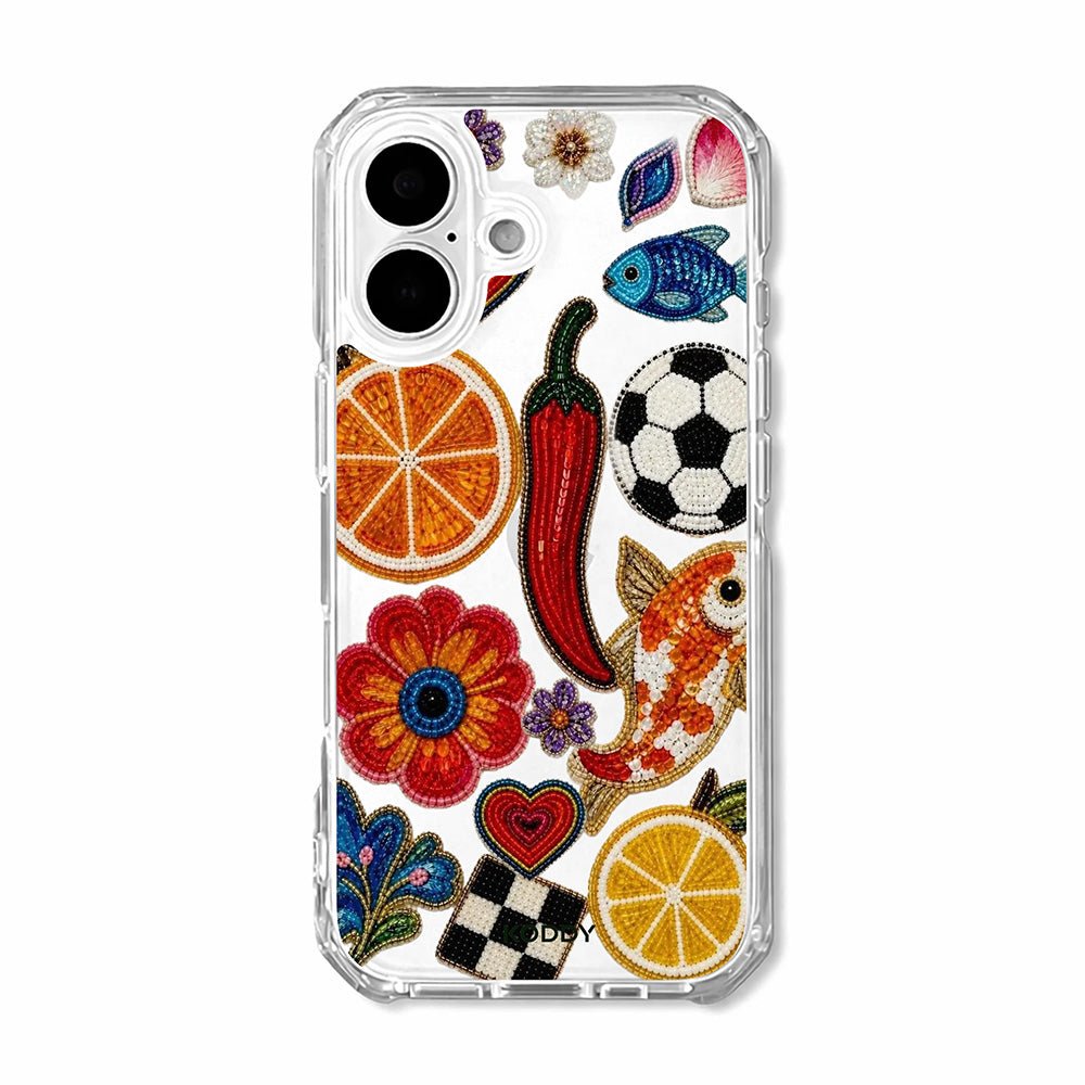 Beaded Fruit and Flower Collage Phone Case