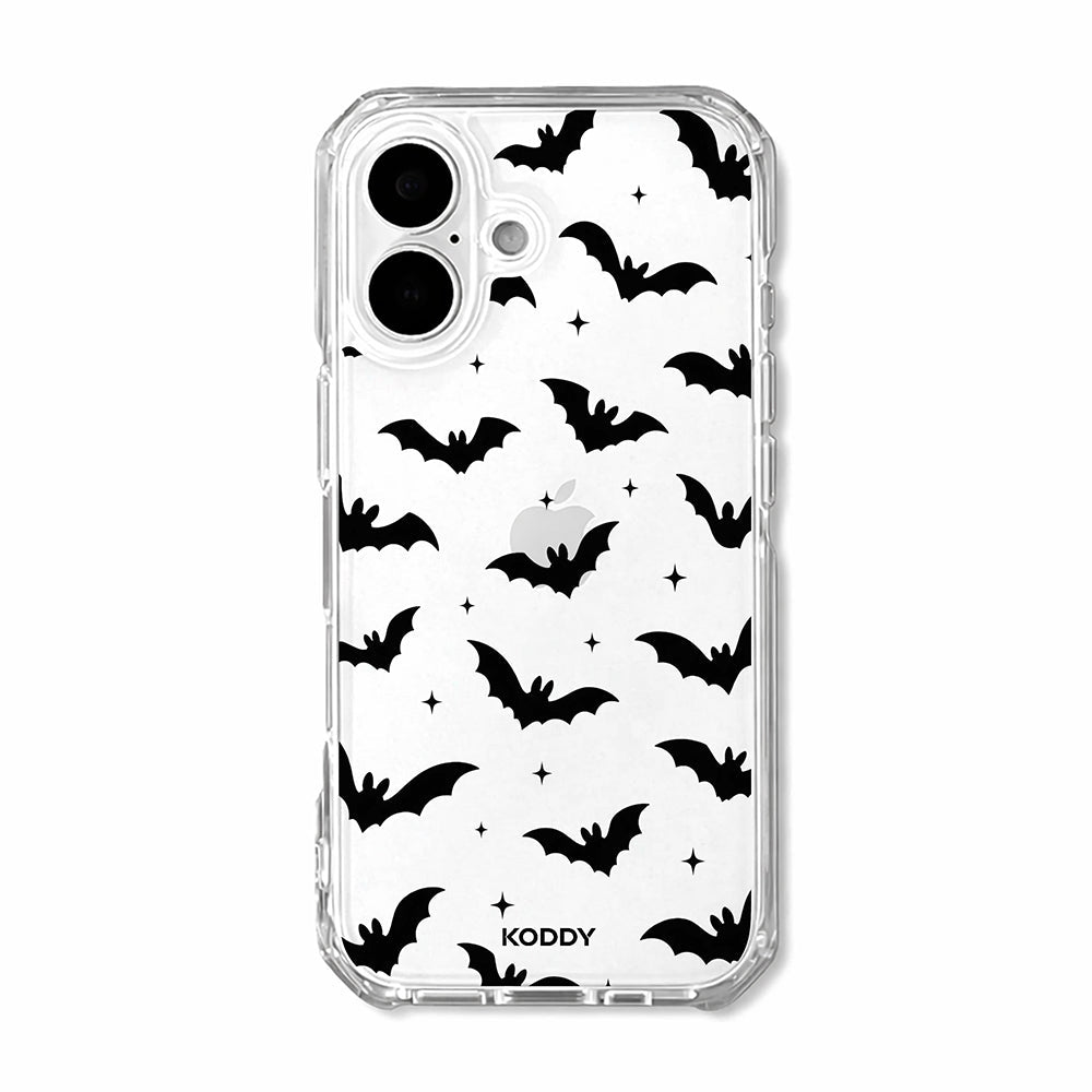 Black Bat Halloween Clear Phone Case