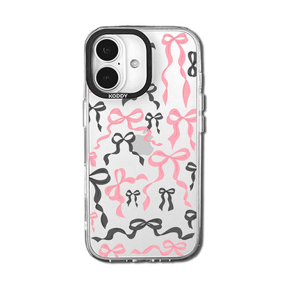 Black Pink Ribbon Bows iPhone Case