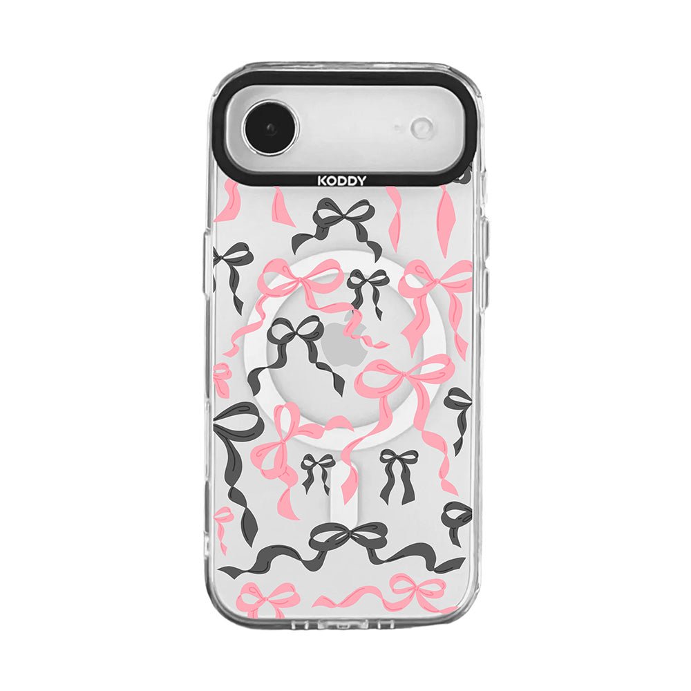 Black Pink Ribbon Bows iPhone Case