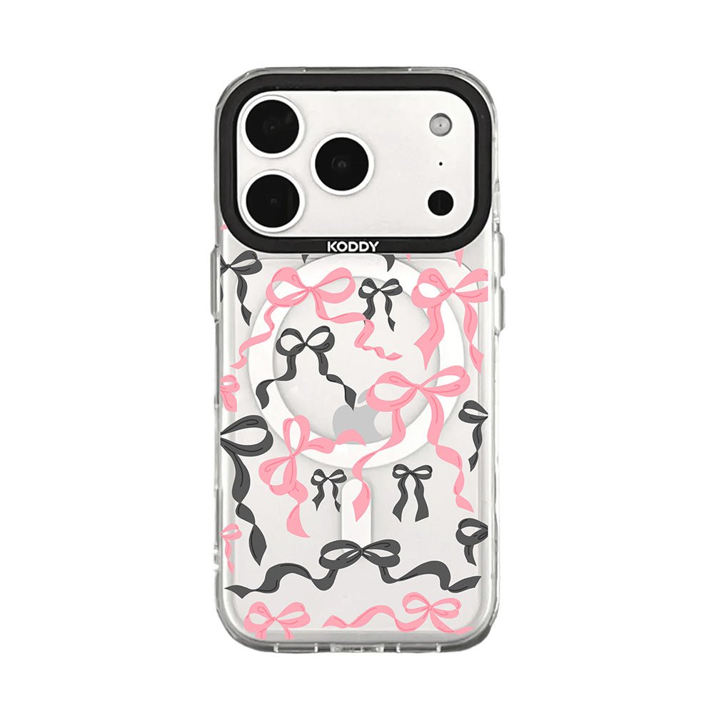 Black Pink Ribbon Bows iPhone Case