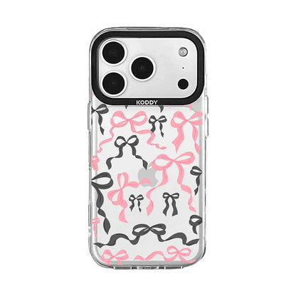 Black Pink Ribbon Bows iPhone Case