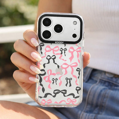 Black Pink Ribbon Bows iPhone Case - KODDY aesthetic iphone case UK