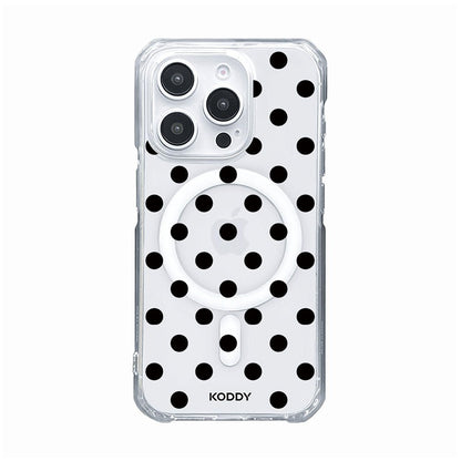Black Polka Dot Bold Phone Case - KODDY