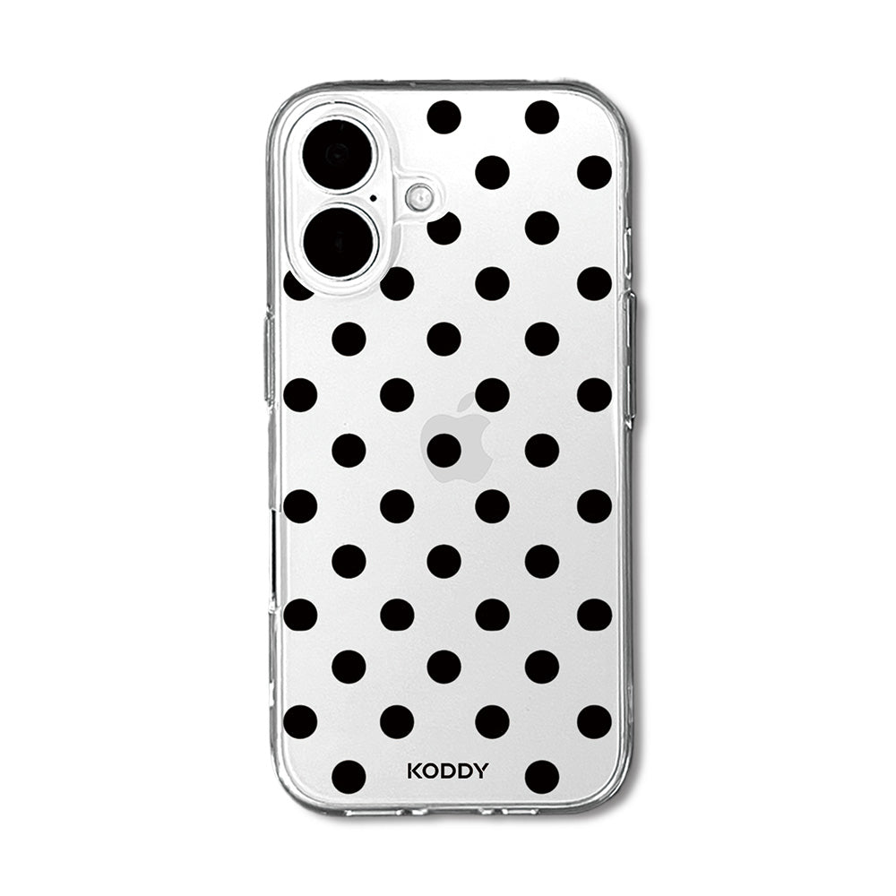 Black Polka Dot Bold Phone Case - KODDY