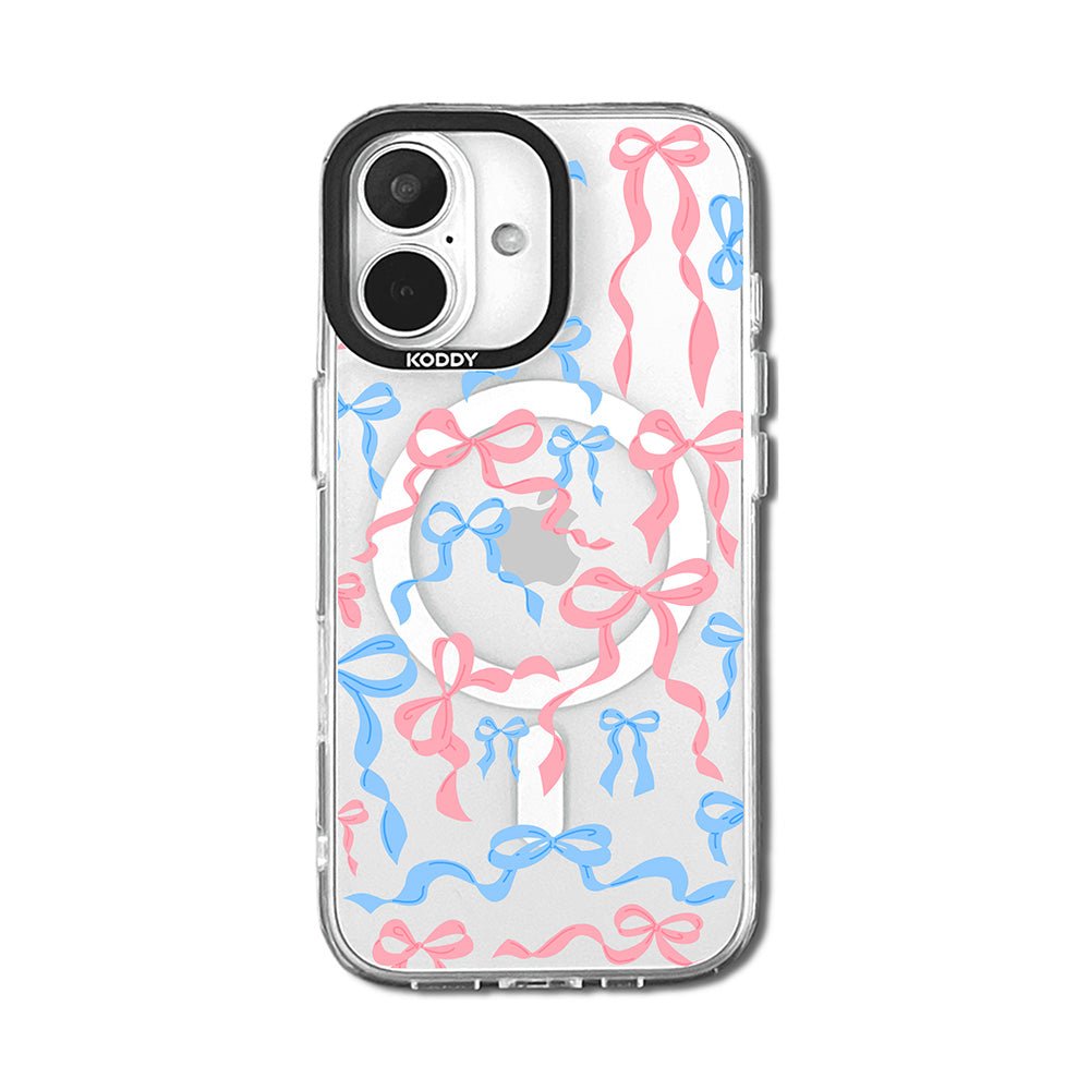 Blue and Pink Ribbon Bows iPhone Case