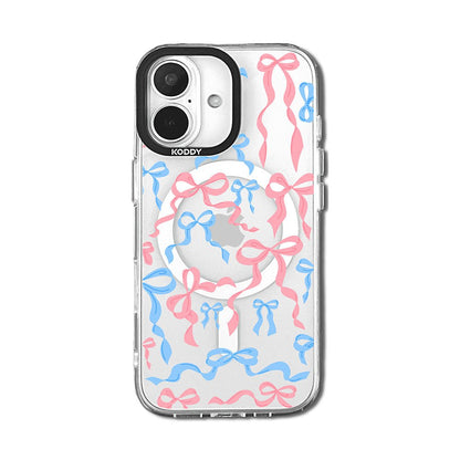 Blue and Pink Ribbon Bows iPhone Case