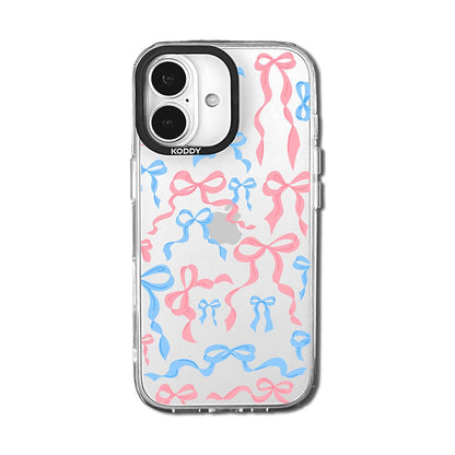 Blue and Pink Ribbon Bows iPhone Case