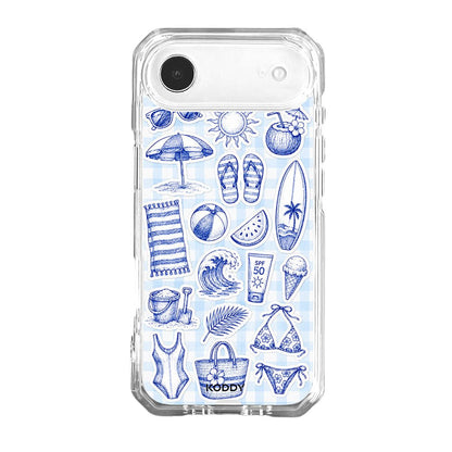 Blue Beach Sketch Phone Case-KODDY aesthetic iphone case UK